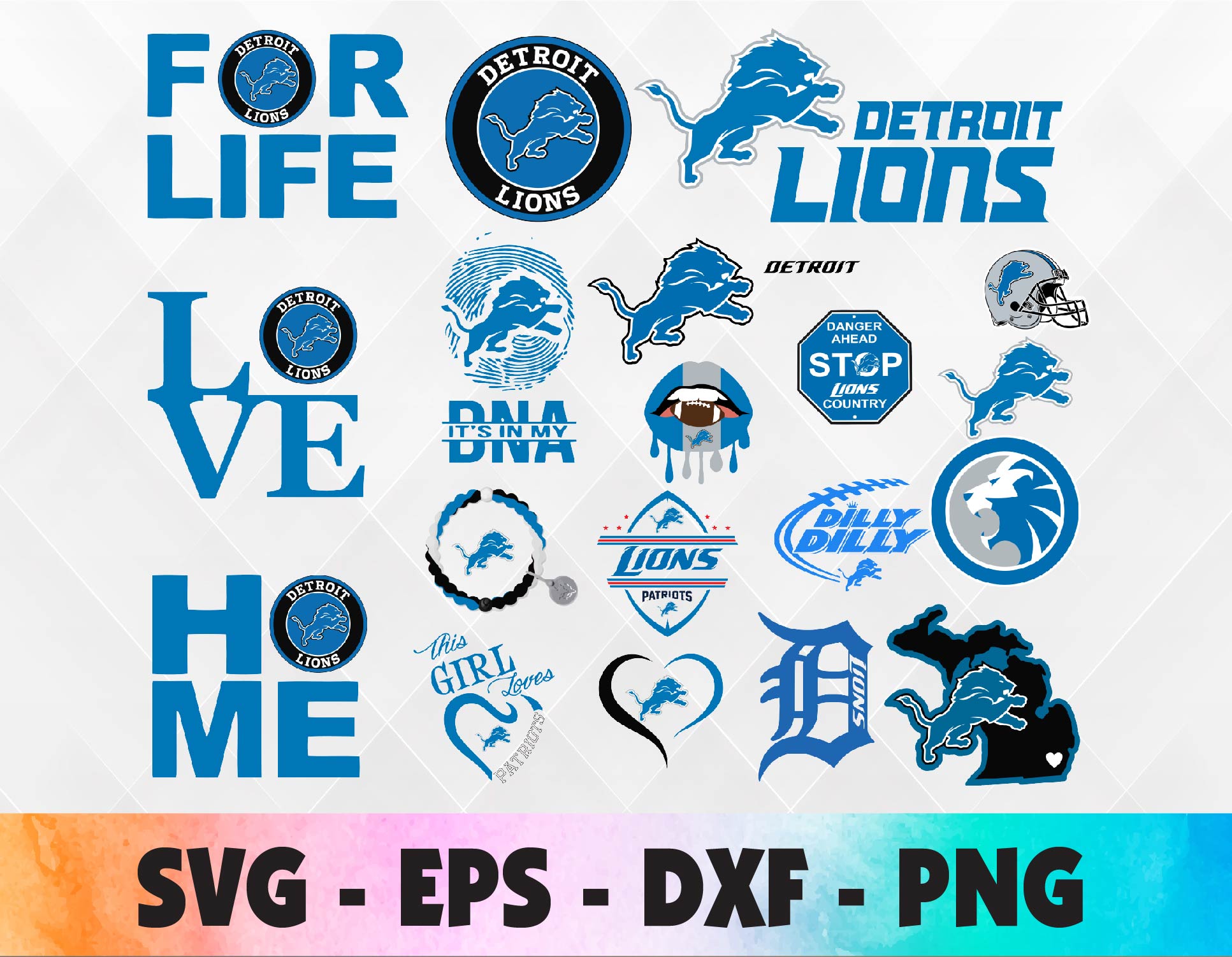 Detroit Lions logo, bundle logo, svg, png, eps, dxf – HUNGRYSVG